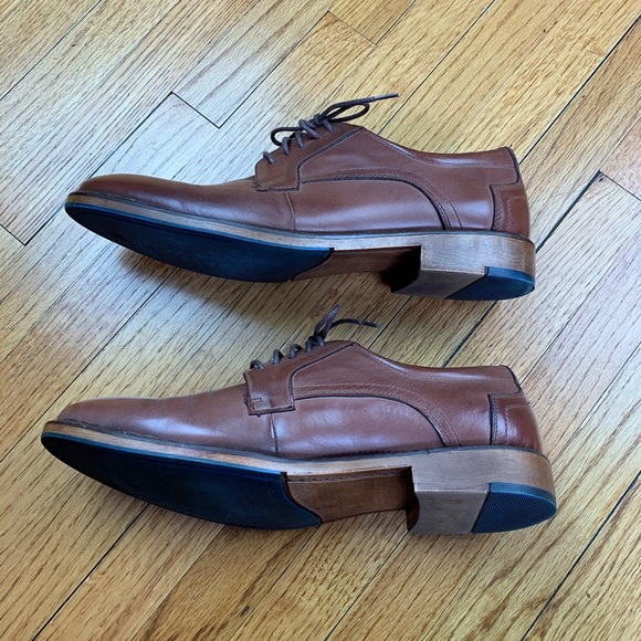 Steve Madden Brown Leather Lace Up Ballot Oxford Dress Shoe - Picture 2 of 5